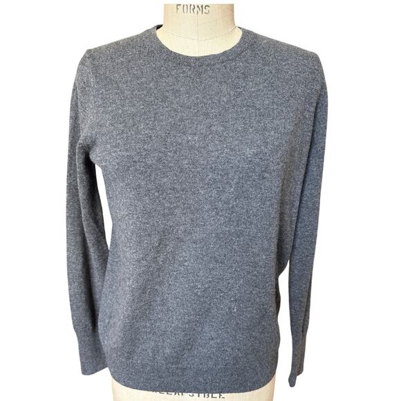 Everlane Crew Neck 100% Cashmere Sweater in Gray Size Large - Picture 1 of 5